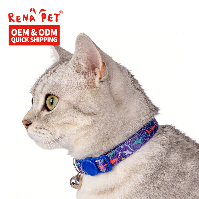 Manufacturer Wholesale Custom Logo Blue Adjustable Cat Accessories Collar
