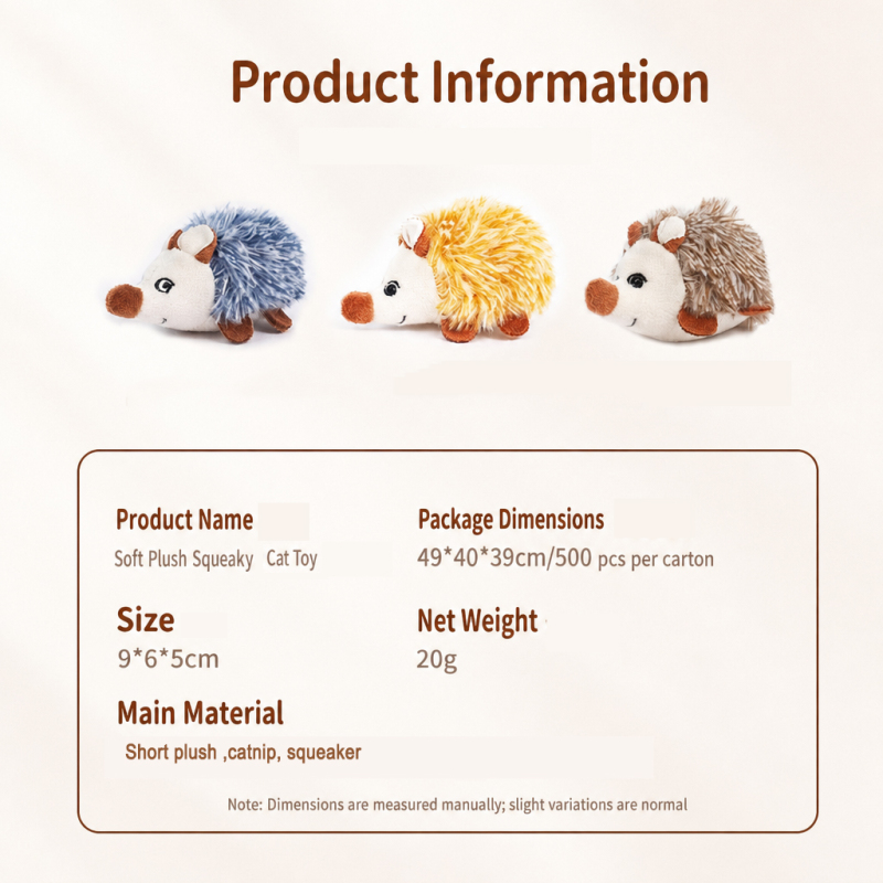 Wholesale Customized Catnip Squeaky Plush Toys Cat Products