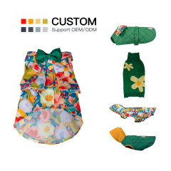 Manufacturer wholesale custom logo flower design dog clothes pet accessories
