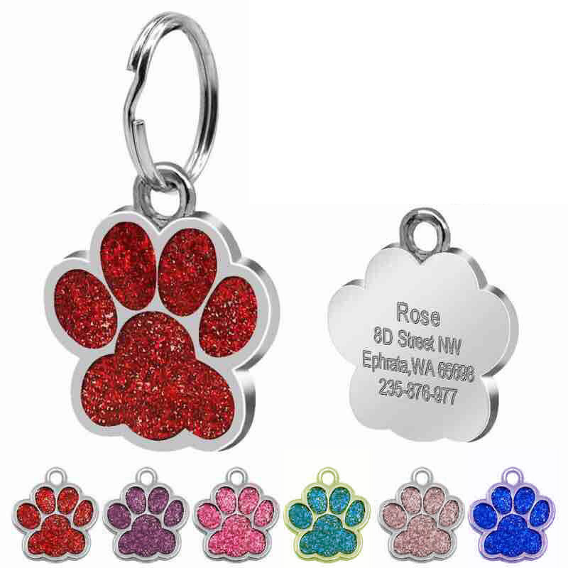Manufacturer wholesale double-sided custom printed metal personalized dog pet id tags
