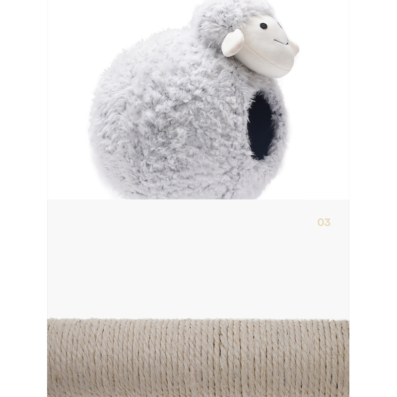 Manufacturer wholesale sheep shape cat scratcher tree cute design