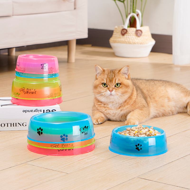 Wholesale Cheap Transparent Pet Cat Dog Bowl Plastic
