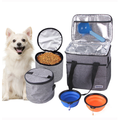 Manufacturer wholesale portable outdoor food storage bowl scoop 6 set dog travel bag