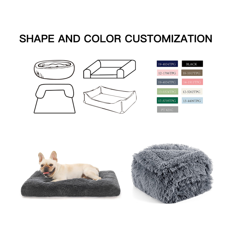 wholesale manufacturer soft luxury plush pet cushion cat dog bed pet furniture