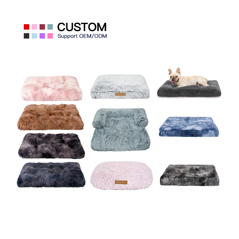 wholesale manufacturer soft luxury plush pet cushion cat dog bed pet furniture