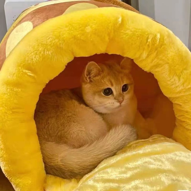 Wholesale Honey Jar Design Short Plush Cat Cave Beds