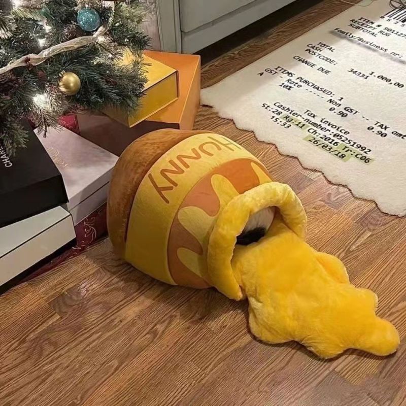 Wholesale Honey Jar Design Short Plush Cat Cave Beds