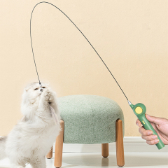 Manufacturer wholesale green white pink interactive cat feather teaser toys