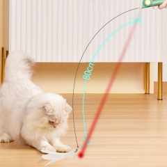 Manufacturer wholesale green white pink interactive cat feather teaser toys