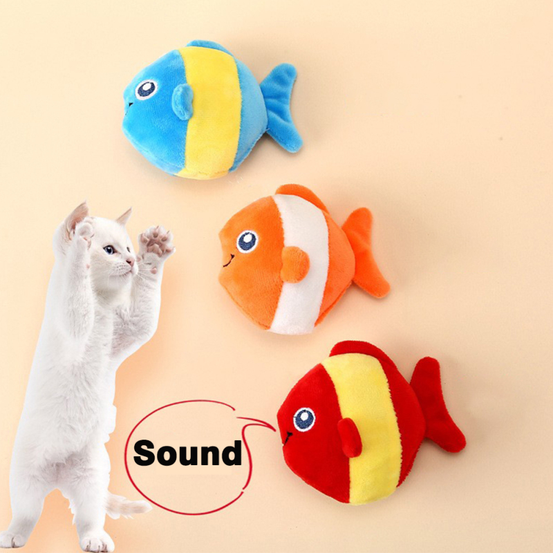 Wholesale Cute Plush Squeaky Catnip Cat Fish Toy