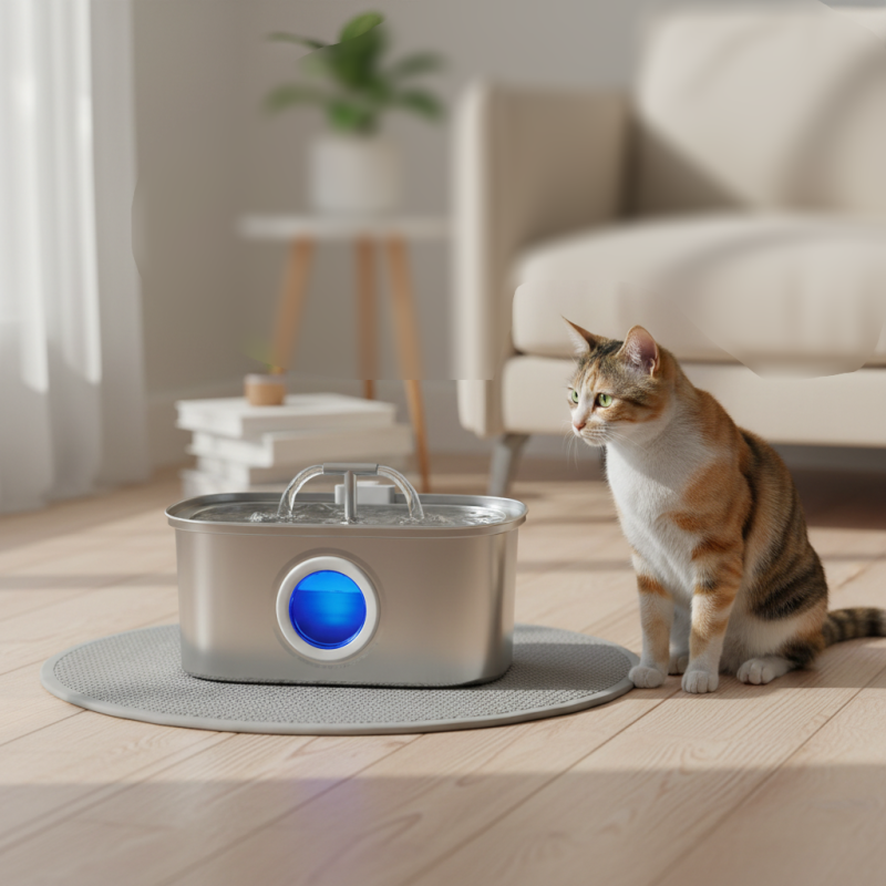 Wholesale Stainless Steel Cat Water Fountain with Filter Element Cotton