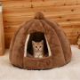 Wholesale Warm Detachable Plush Cat House Bed Indoor