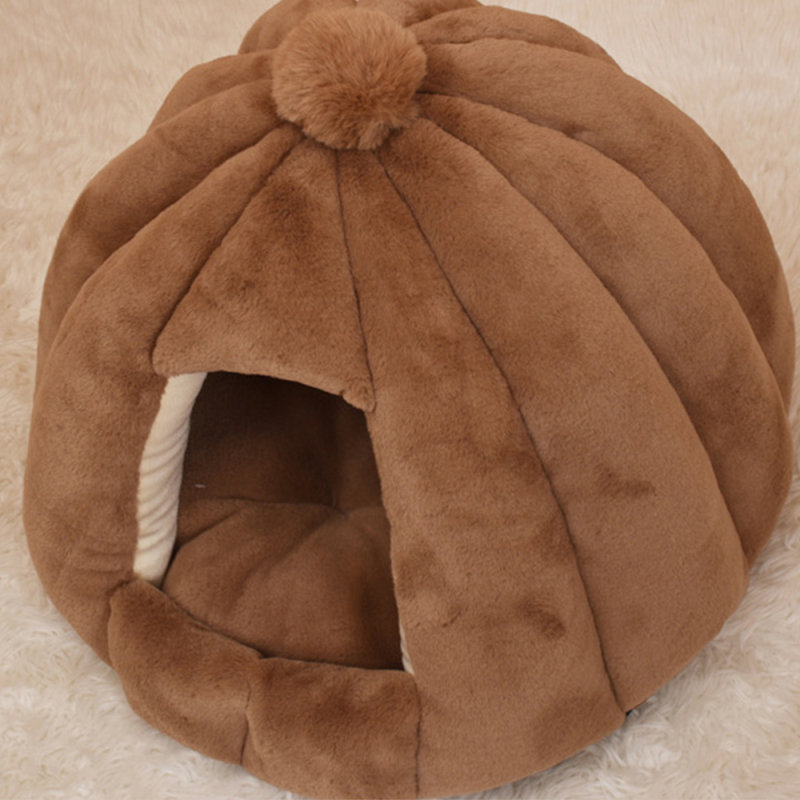 Wholesale Warm Detachable Plush Cat House Bed Indoor