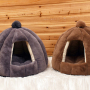 Wholesale Warm Detachable Plush Cat House Bed Indoor