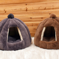 Wholesale Warm Detachable Plush Cat House Bed Indoor
