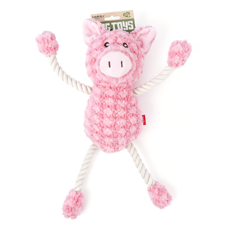 Wholesale Custom Logo Chew Cute Dog Toys Plush with Rope