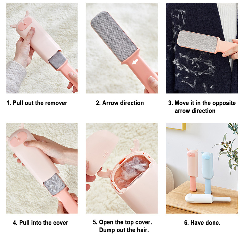 Manufacturer wholesale blue pink white pet cat hair remover with cute design