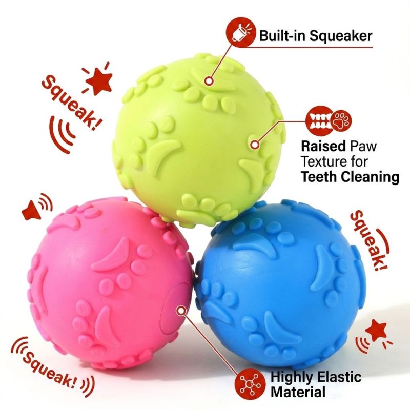 Wholesale Chew Squeaky TPR Dog Ball Toy