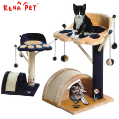 Oem Factory Fashion Designer waterproof scratch bed cheap simple customized condo tower happy pet house cat tree