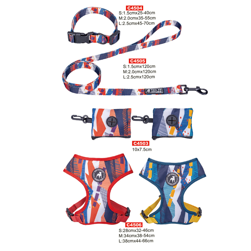 Manufacturer Wholesale Custom logo Adjustable Dog Leash Collar Harness