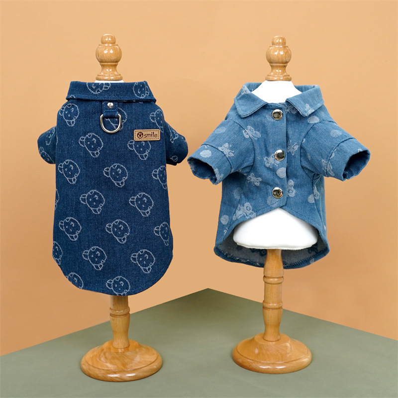 Wholesale Blue Cowboy Cat Pet Apparel Dog Shirt