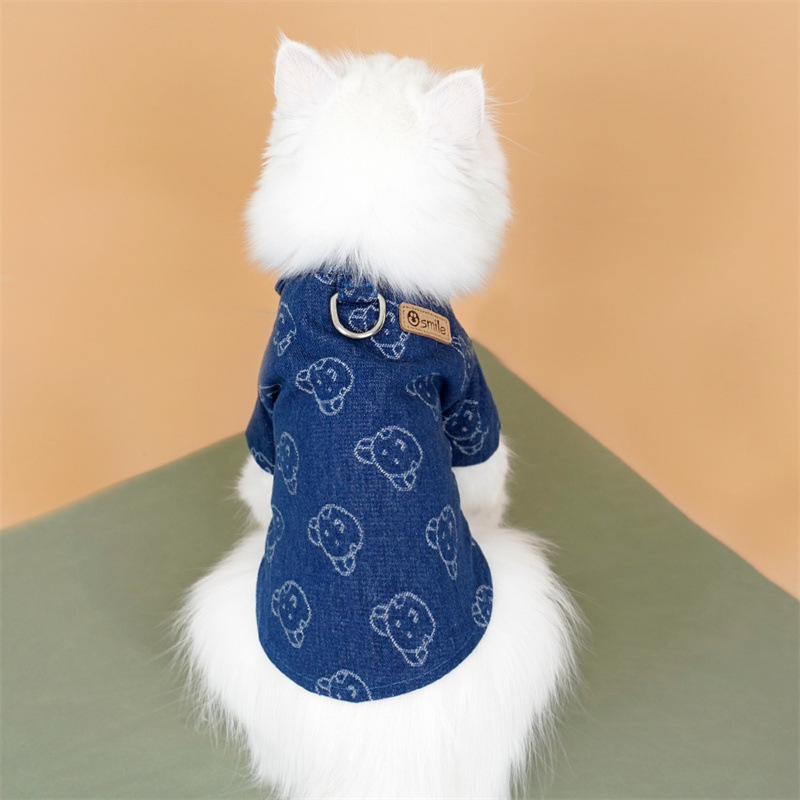 Wholesale Blue Cowboy Cat Pet Apparel Dog Shirt