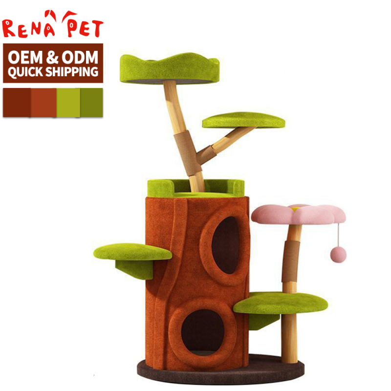 Wholesale Solid Wood Luxury Cat House Tree