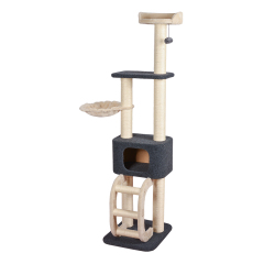 ningbo small size grey lamb wool cat trees