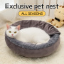 Wholesale Manufacturer Custom Logo Soft Warm Plush Pet Supplier Dog Cat Cave Bed