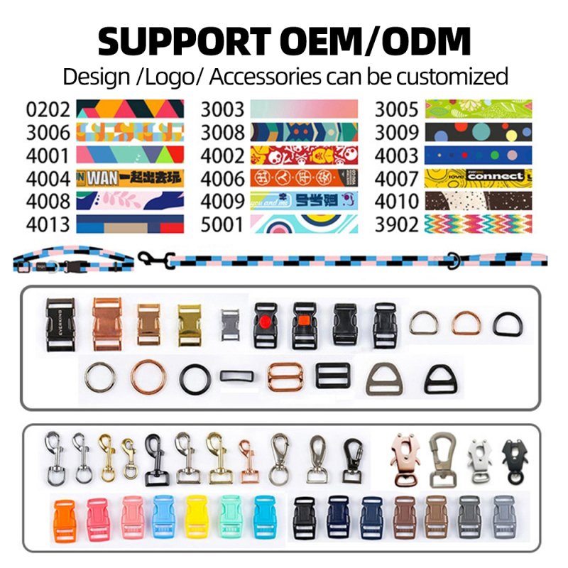 Wholesale Adjustable Cheap Custom Logo Dog Collar and Leash Set