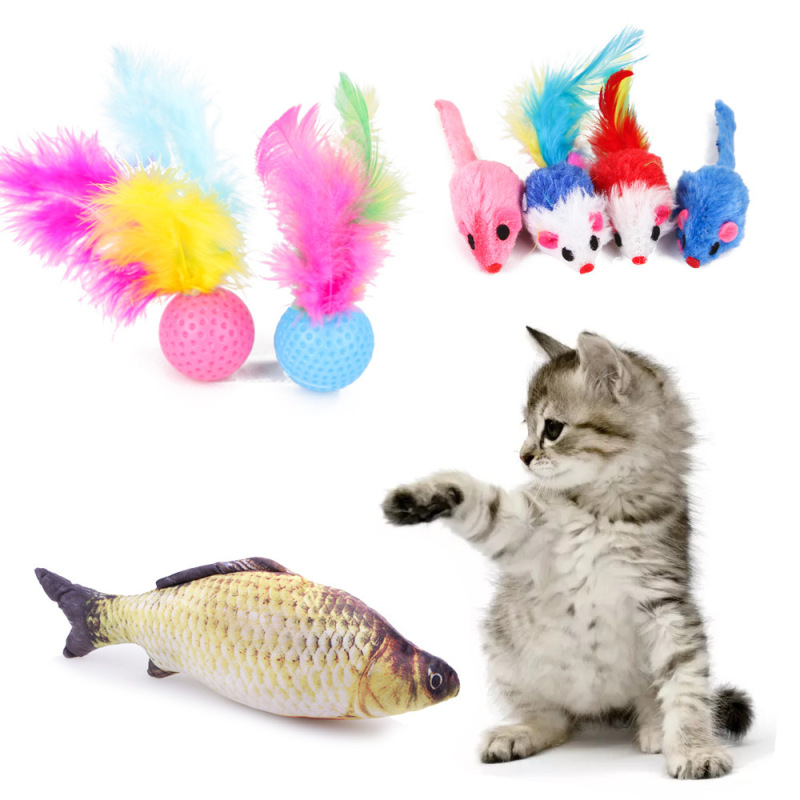 Manufacturer wholesale 28 packs fish ball mouse cat tunnel toys set