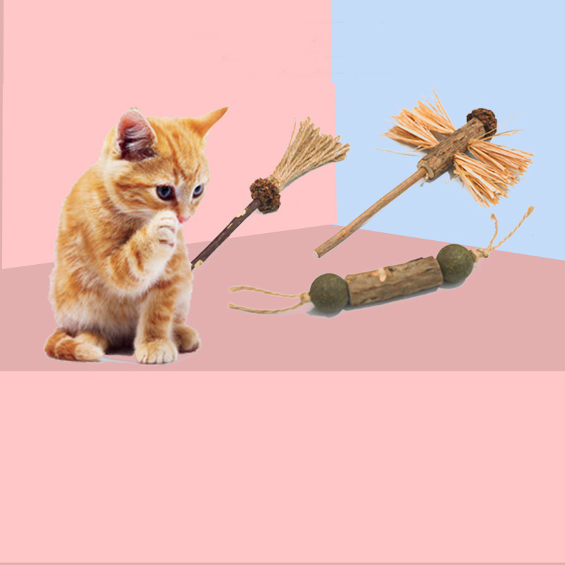 Wholesale Wood Catnip Ball Cat Chew Stick