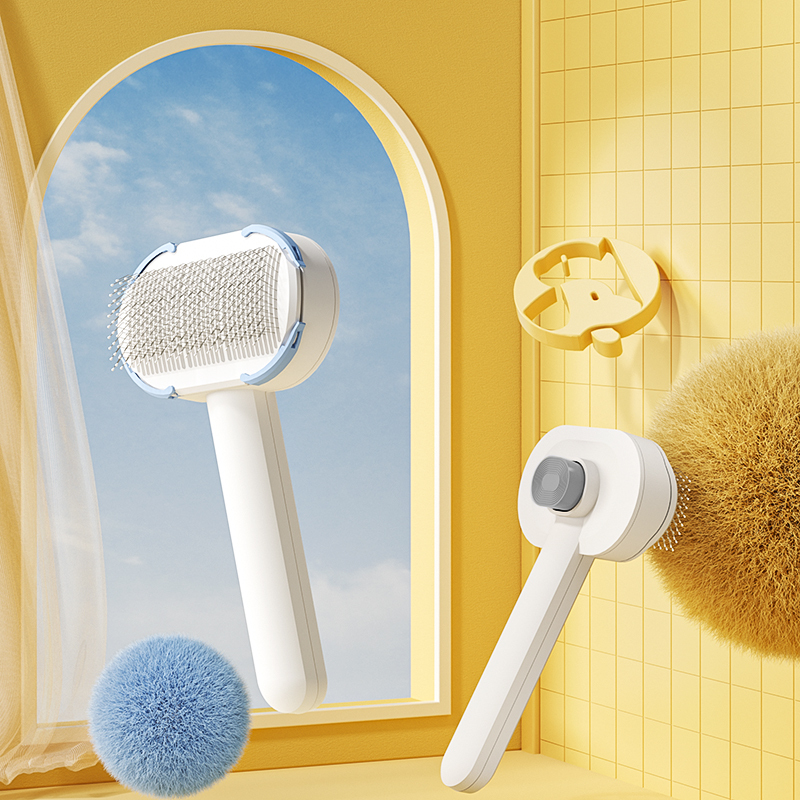 Manufacturer wholesale hair removal tool cat dog brush with wet tissue