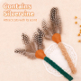 Wholesale Short Plush Feather Silvervine Cat Stick Toy
