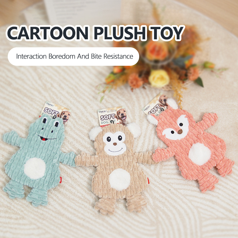 Manufacturer wholesale short plush monkey fox frog dog chewing toy