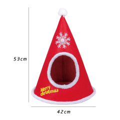 Manufacturer wholesale felt hat shape triangle cat bed christmas