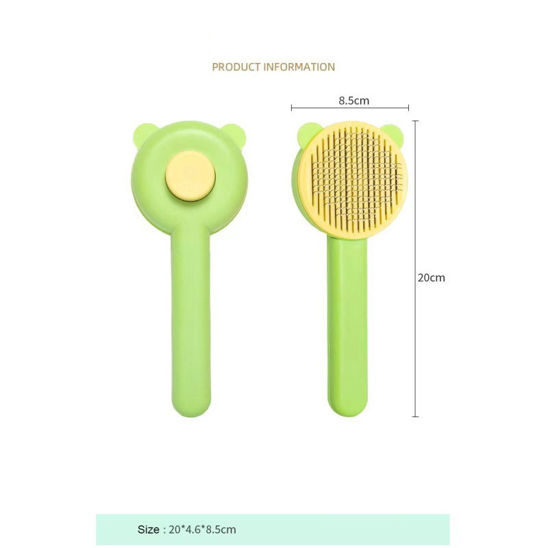 Manufacturer wholesale one button remove yellow green cheap dog cat comb