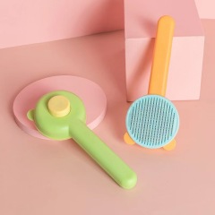 Manufacturer wholesale one button remove yellow green cheap dog cat comb