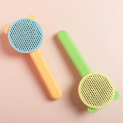 Manufacturer wholesale one button remove yellow green cheap dog cat comb