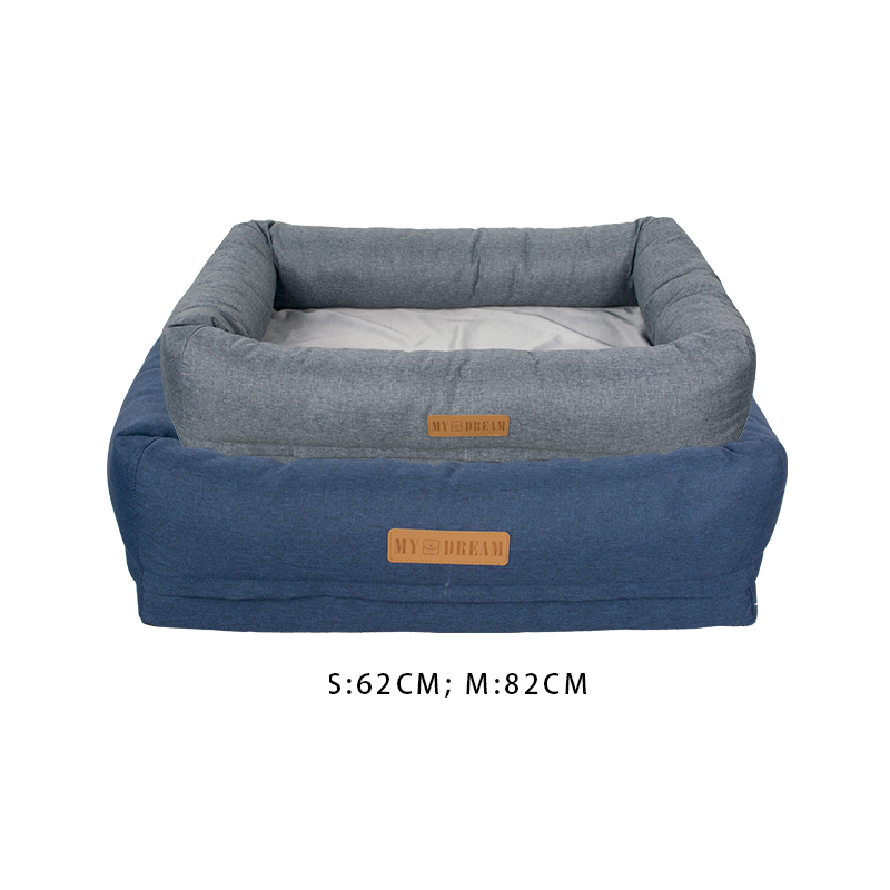 Manufacturer wholesale blue grey sofa cushion memory foam cooling dog bed orthopedic series
