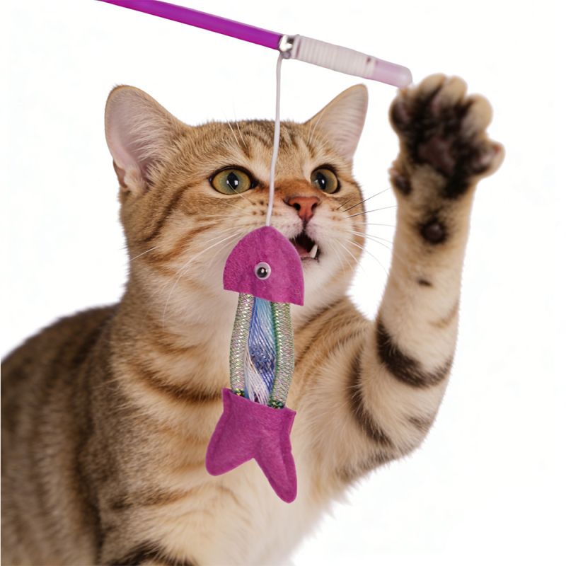 Wholesale Interactive Fish Design Cat Teaser Toy