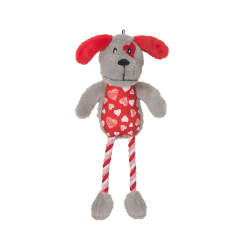 Manufacturer wholesale short plush rope cute pink dog toys set valentines day