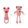 Manufacturer wholesale short plush rope cute pink dog toys set valentines day