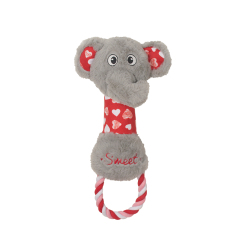 Manufacturer wholesale short plush rope cute pink dog toys set valentines day