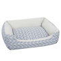 Manufacturer wholesale linen cotton stuffed grey pet dog warm soft bed