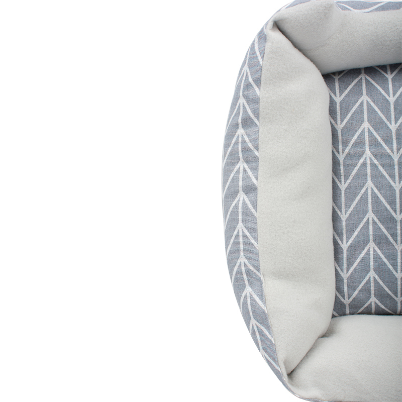 Manufacturer wholesale linen cotton stuffed grey pet dog warm soft bed