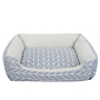 Manufacturer wholesale linen cotton stuffed grey pet dog warm soft bed