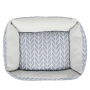 Manufacturer wholesale linen cotton stuffed grey pet dog warm soft bed