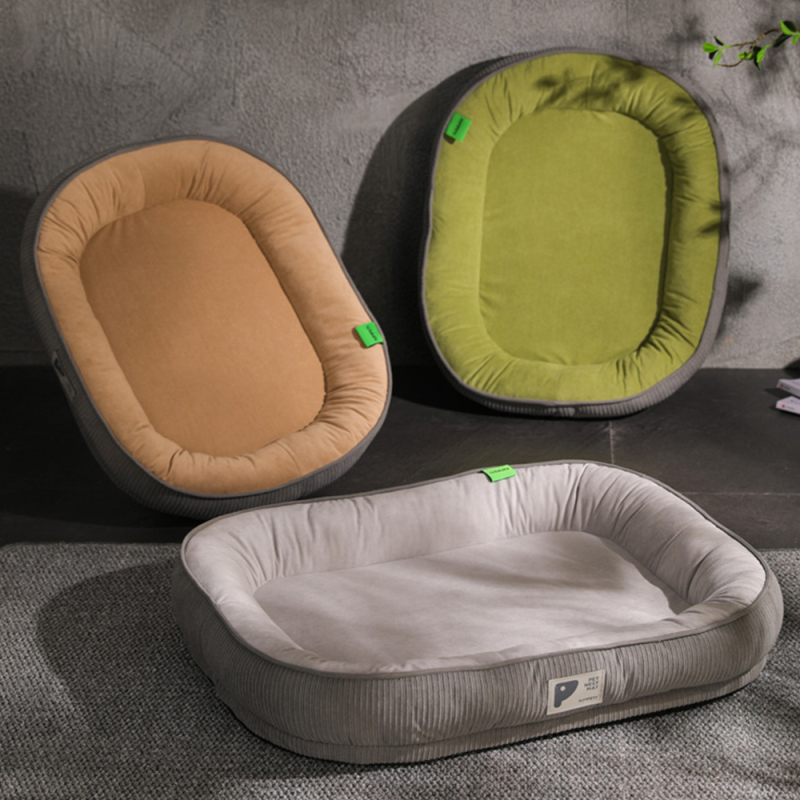 Wholesale Custom Logo Short Plush Thickened Sponge Pet Product Cat Dog Bed Large