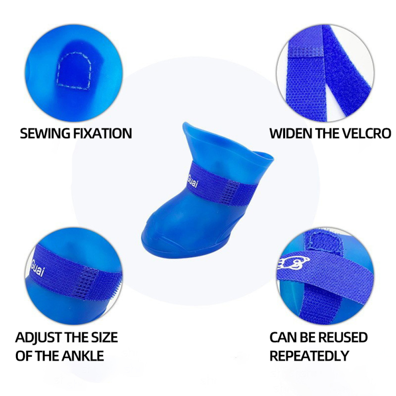 Wholesale Custom Color Anti-slip Waterproof Rain Pet Dog Shoes